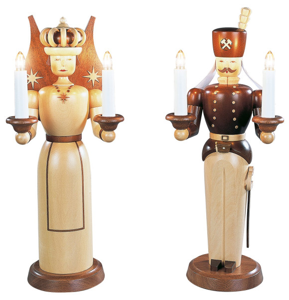 Engel und Bergmann Figuren, groß, natur