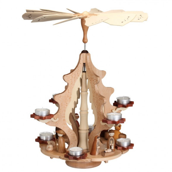 Teelichtpyramide Weihnachtskranz Geburt