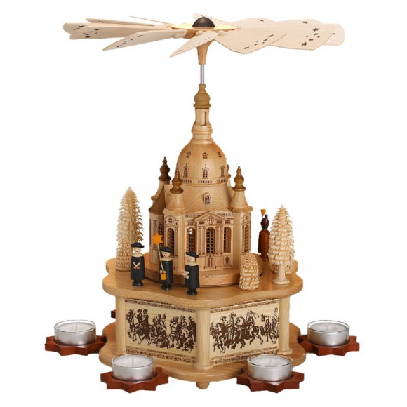 Teelichtpyramide mit großer Dresdener Frauenkirche