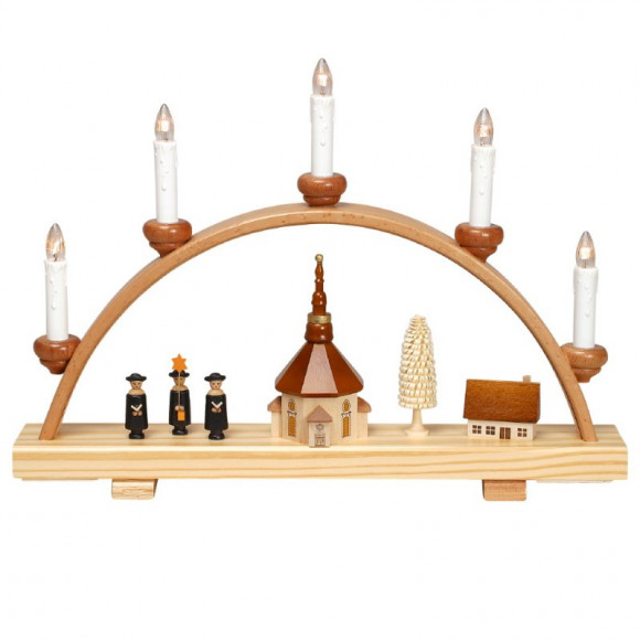 Schwibbogen Seiffener Kirche mit Kurrende klein