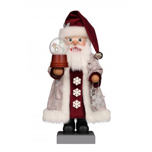 Nussknacker Weihnachtsmann mit Schneekugel