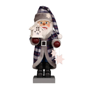 Nussknackerl Weihnachtsmann mit Lichterhaus