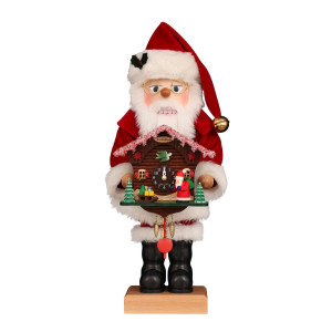 Nussknacker Weihnachtsmann mit Kuckucksuhr