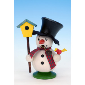 Räuchermännchen Schneebub mit Vogelhaus