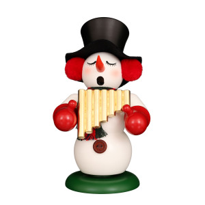 Räuchermännchen Schneemann mit Panflöte