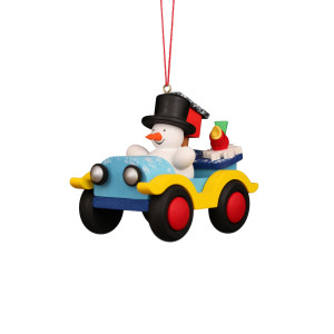 Baumbehang Auto mit Schneemann