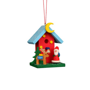 Baumbehang Vogelhaus mit Weihnachtsmann