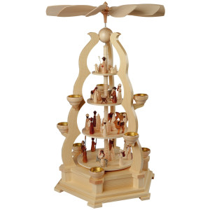 Teelicht-Bogenpyramide Heilige Geschichte, 4-stöckig