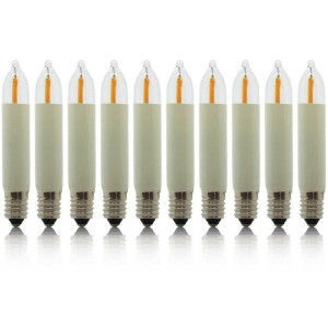 10 Stück Filament LED-Kleinschaftkerze 10-55V 0,1 -0,3 W E10