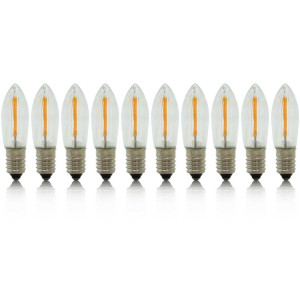 10 Stück Filament LED-Topkerze Riffelkerze 10 - 55 V / 0,1 - 0,3 W E10