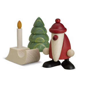 Miniaturset 2 - Weihnachtsmann mit Schlitten und Baum