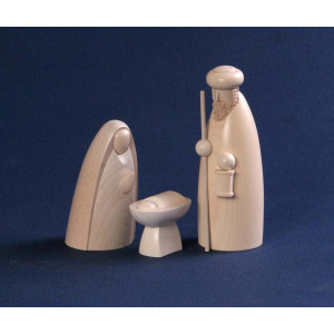 Heilige Familie 3-teilig weiß lasiert