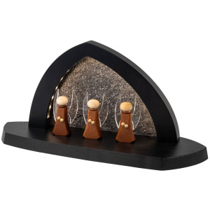 LED-Gesteinsbogen Breite 31 cm, anthrazit, Engel natur USB-C