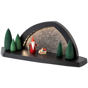 Seiffener Volkskunst LED-Gesteinsbogen Breite 37 cm, anthrazit, Weihnachtswichtel USB-C