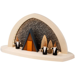 LED-Gesteinsbogen Breite 40 cm, natur, Bergwichtel USB-C