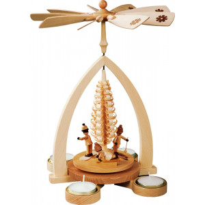 Teelichtpyramide Winterkinder