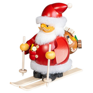 Räuchermännchen Weihnachtsmann auf Skier 