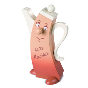 Moderne Räucherfigur Kanne Latte Macciato