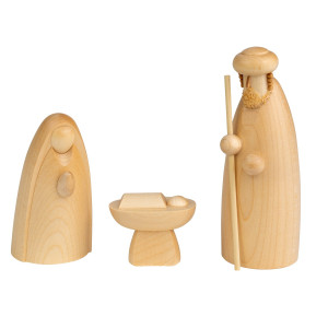 Schalling Krippenfiguren Heilige Familie 3-teilig, natur