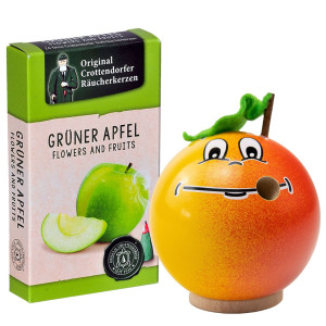 Lustige Räuchermännchen Freche Früchtchen Typ Apfel + Räucherkerzen, limitiert 2025