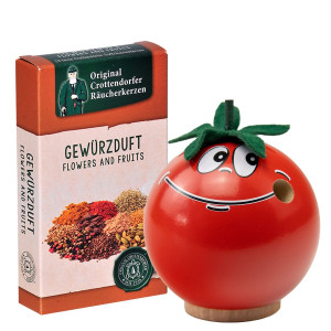 Lustige Räuchermännchen Freche Früchtchen Typ Tomate + Räucherkerzen, limitiert 2025