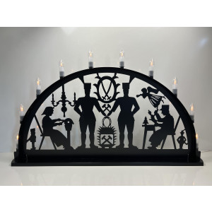 LED Metall Außenschwibbogen Erzgebirge/Schwarzenberger 2,00 x 1,00 Meter