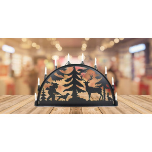 LED Metall Außenschwibbogen Jäger 1,00 x 0,50 Meter