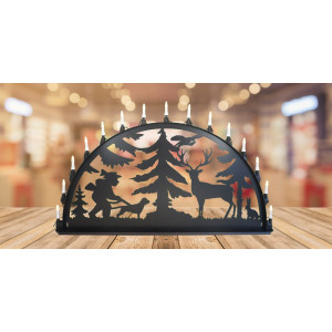 LED Metall Außenschwibbogen Jäger 1,50 x 0,75 Meter