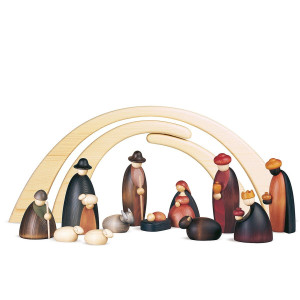 Große Weihnachtskrippe Krippenfiguren, 14-teilig