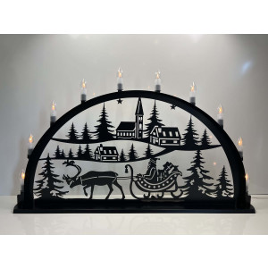 LED Metall Außenschwibbogen Kutsche 2,00 x 1,00 Meter