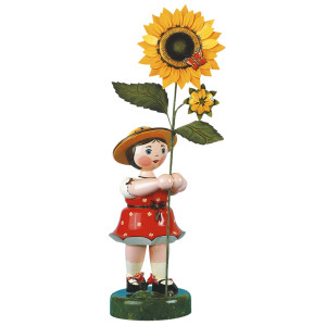 Blumenmädchen mit Sonnenblume Großfigur rot/weiß