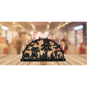 LED Metall Außenschwibbogen Weihnachtsmann 1,00 x 0,50 Meter