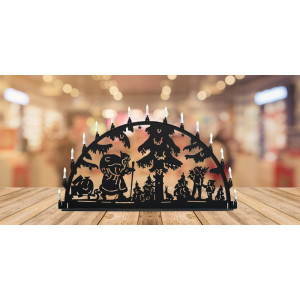 LED Metall Außenschwibbogen Weihnachtsmann 1,50 x 0,75 Meter