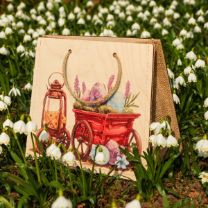 Holztasche Tragetasche mit Ostermotiv