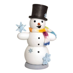 Räuchermann Schneemann mit Schneesternen