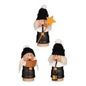 Räuchermännchen Miniwichtel Seiffener Kurrende - 3-teilig - Auslaufartikel