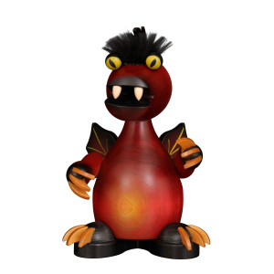 Räuchermännchen Drache rot