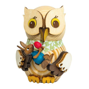 Mini Eule mit blauem Osterhase