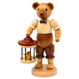 Bär mit Vogelkäfig
