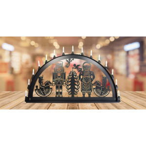 LED Metall Außenschwibbogen Olbernhau 1,50 x 0,75 Meter