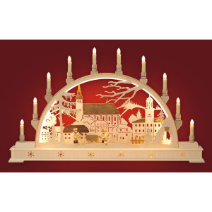 LED-Schwibbogen Erzgebirgslandschaft Schneeberg