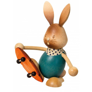 Hase Stupsi mit Skateboard - Auslaufartikel