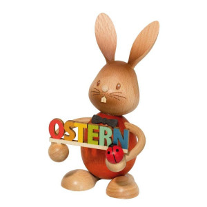 Hase Stupsi mit Osterschrift