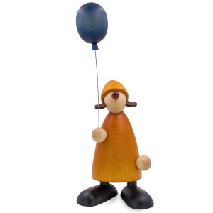 Gratulantin Lina mit Luftballon, gelb, 17 cm