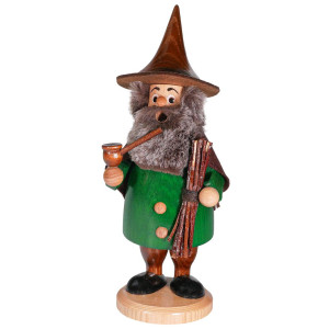 Räuchermann Räucherwichtel Reisigsammler grün - 21 cm