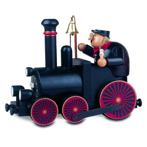 KWO Räuchermännchen Lokführer mit Lokomotive