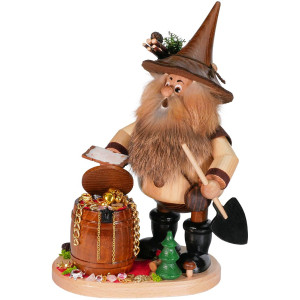 Räuchermann Räuberwichtel mit Goldfass - 26 cm