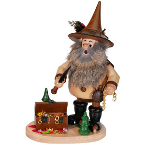Räuchermann Räuberwichtel mit Schatztruhe - 26 cm