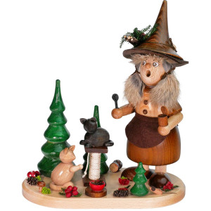 Räuchermann Wichtelfrau Katzenfreundin - 26 cm