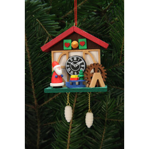 Baumbehang Uhrenhäuschen Nikolaus am Wasserrad